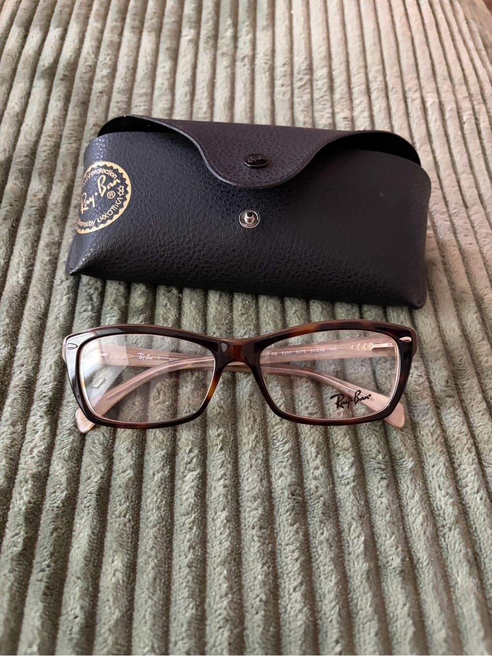 Ray-Ban Women's Tortoise Shell Rectangle Optical Glasses with Case